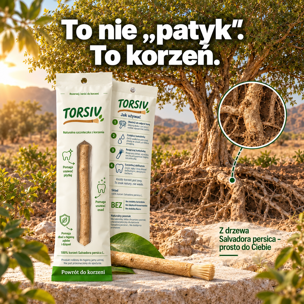 Korzeń Torsiv, naturalna szczoteczka
